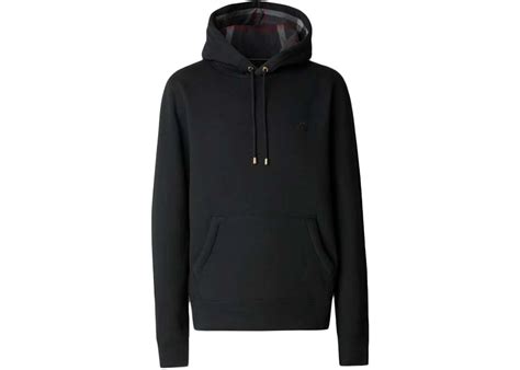 Embroidered EKD Cotton Blend Hoodie in Black 